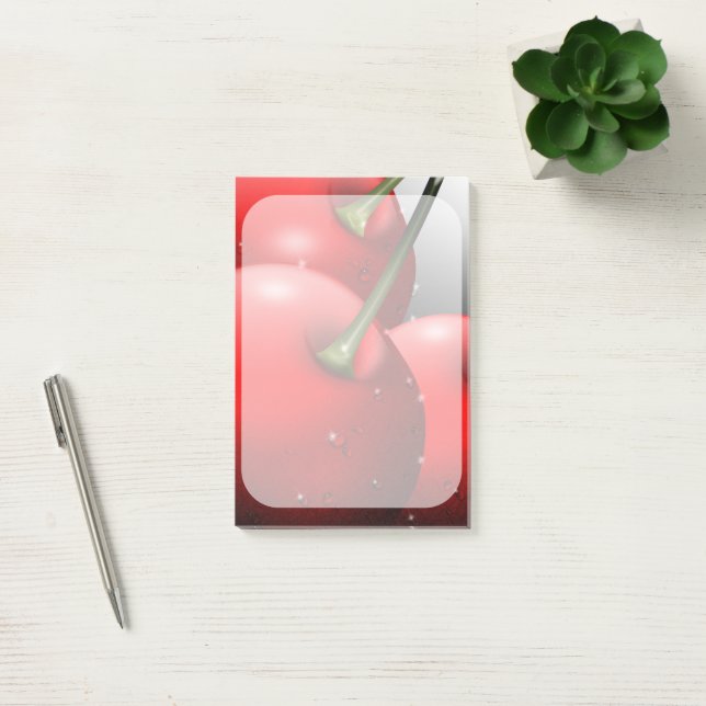 Cherries with Dew Drops Post-it Notes (Office)