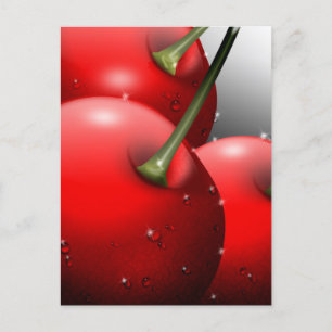 Cherries with Dew Drops Postcard