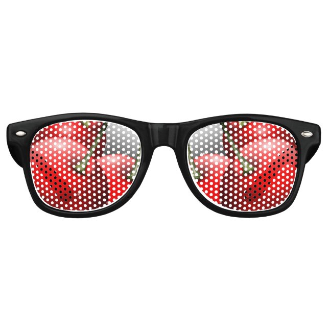 Cherries with Dew Drops Retro Sunglasses (Front)