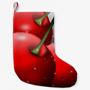 Cherries with Dew Drops Small Christmas Stocking