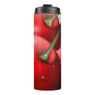 Cherries with Dew Drops Thermal Tumbler