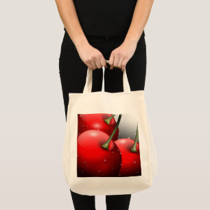 Cherries with Dew Drops Tote Bag