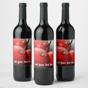 Cherries with Dew Drops Wine Label