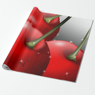 Cherries with Dew Drops Wrapping Paper