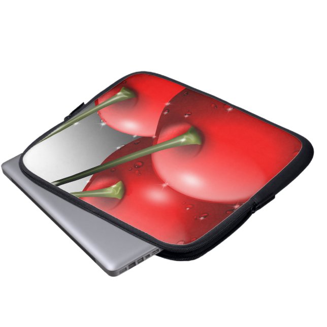 Cherries with Dew Laptop Sleeves (Front Bottom)