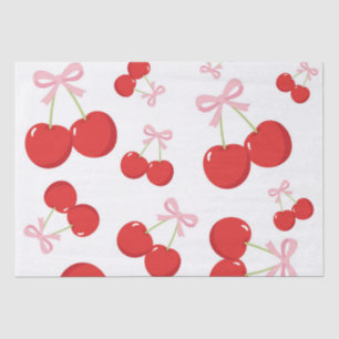 Cherries with Pink Bow Coquette  Tissue Paper
