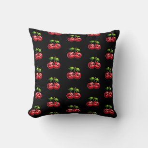 Cherries with smiley faces cushion