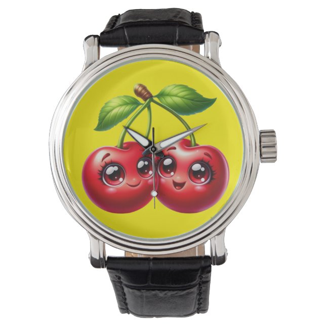 Cherries with smiley faces watch (Front)