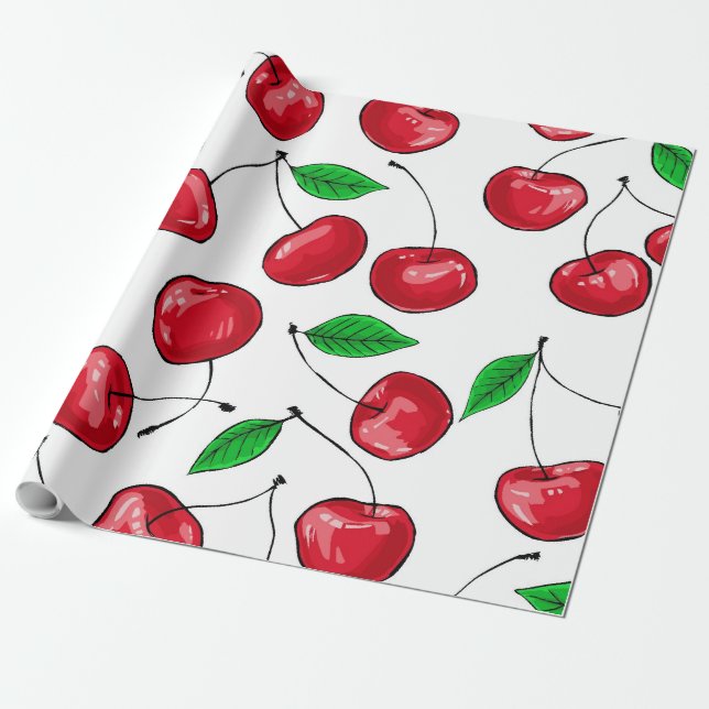 Cherries Wrapping Paper (Unrolled)