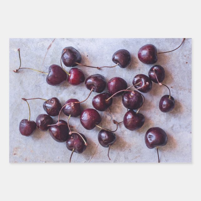 Cherries Wrapping Paper Sheet (Front)