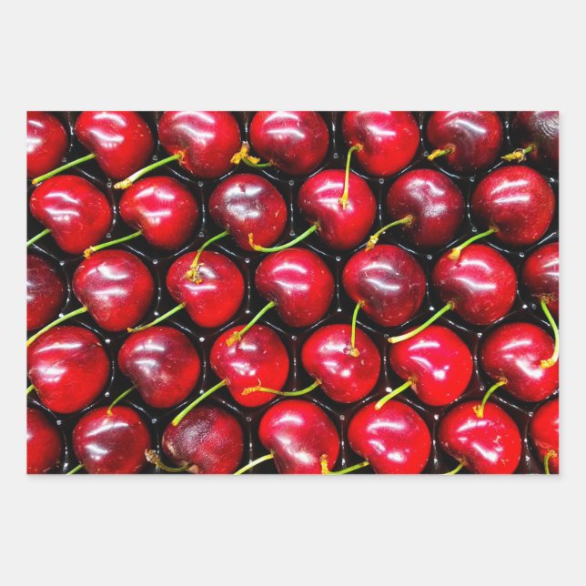 Cherries Wrapping Paper Sheet (Front)