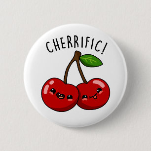 Cherrific Funny Red Cherry Pun 6 Cm Round Badge