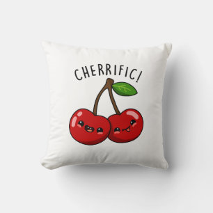 Cherrific Funny Red Cherry Pun  Cushion