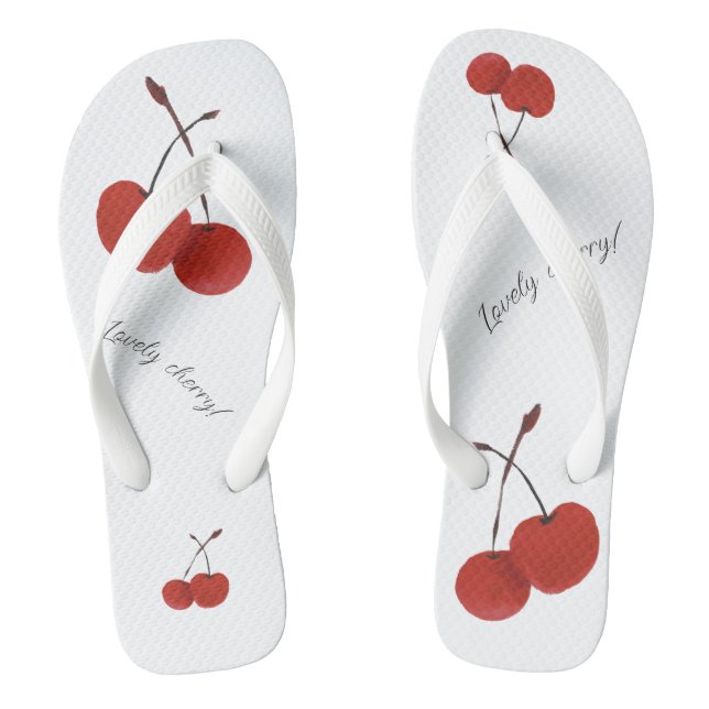 Cherry Adult Flip Flops, Wide Straps Flip Flops (Footbed)