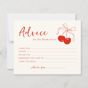 Cherry Advice Card Bridal Shower