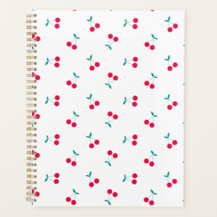 Cherry Aesthetic Cherries Pattern White   Planner