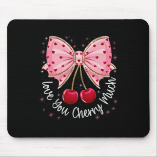 Cherry And Bows Cute Cherry Love You Cherry Much V Mouse Mat