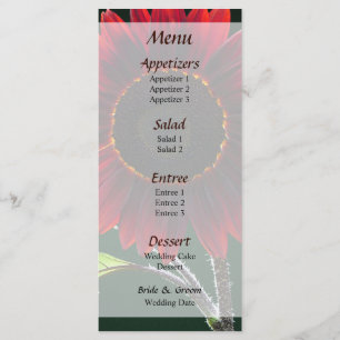 Cherry and Chocolate Sunflower Wedding Menu