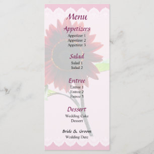 Cherry and Chocolate Wedding Menu