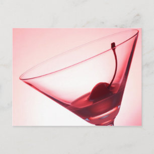 Cherry and glass postcard