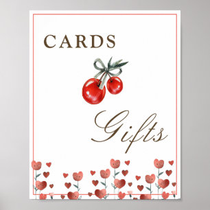 Cherry And Heart Cards & Gifts Sign