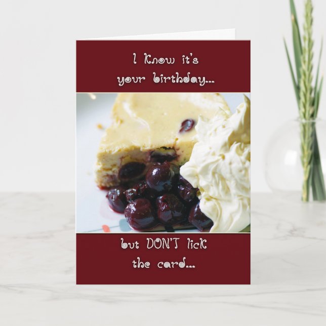 Cherry And Kirsch Cheesecake Birthday Card - (Front)