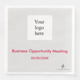 Cherry and Lt. Grey In-Person Seminar Logo Napkin