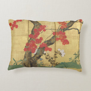 Cherry and Maple Trees-Hōitsu Screen Decorative Cushion
