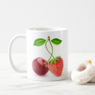 Cherry and strawberry together coffee mug