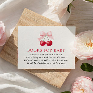 Cherry Baby Shower Books for Baby Enclosure Card