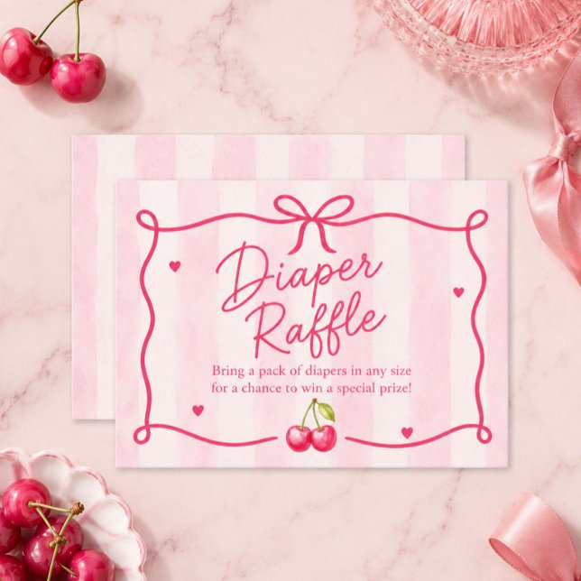 Cherry Baby Shower Diaper Raffle Enclosure Card (Creator Uploaded)