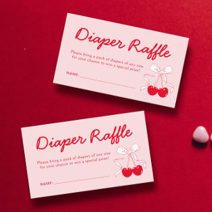 Cherry Baby Shower Diaper Raffle Ticket Enclosure Card