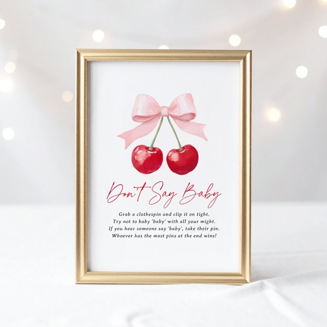 Cherry Baby Shower Don't Say Baby Sign (Creator Uploaded)