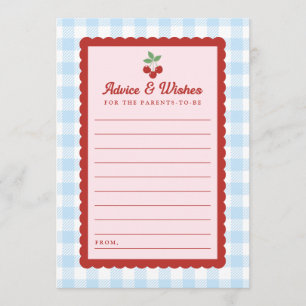 Cherry Baby Shower Flat Advice Card