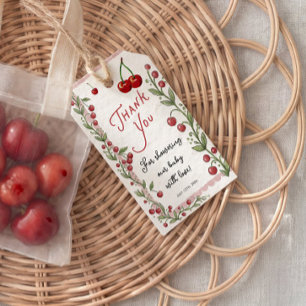 Cherry Baby Shower Gift Tag
