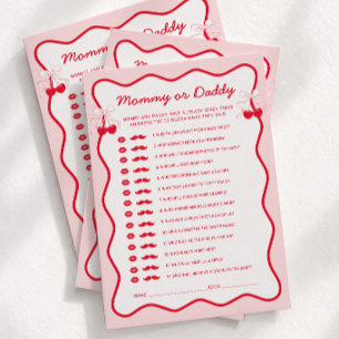 Cherry Baby Shower Guess Who Game Card