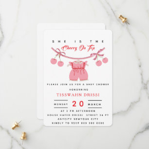 Cherry Baby Shower Invitation Cherry on top Invite