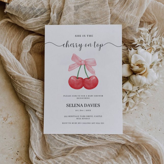 Cherry Baby Shower Invitation, Invitation (Cherry Baby Shower Invitation, Invitation)
