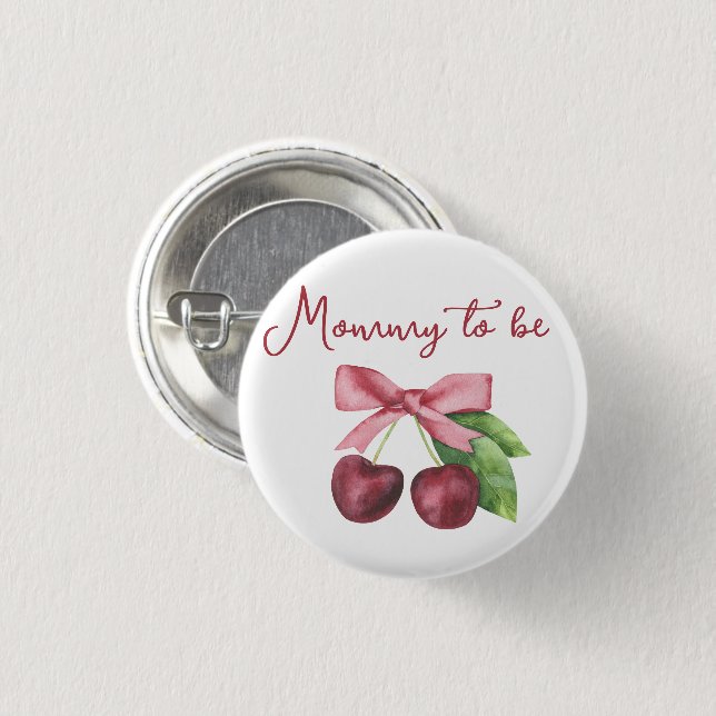 Cherry baby shower - Mummy to be 3 Cm Round Badge (Front & Back)