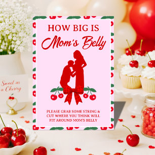 Cherry Baby Shower Red Gingham Bow Game Card