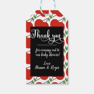 Cherry Baby Shower Twins Thank You Gift Tags