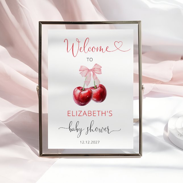 Cherry Baby Shower Welcome Poster (Creator Uploaded)