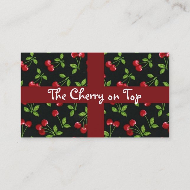Cherry background business card (Front)