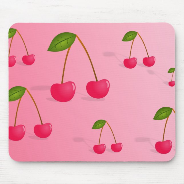Cherry Background Mouse Mat (Front)