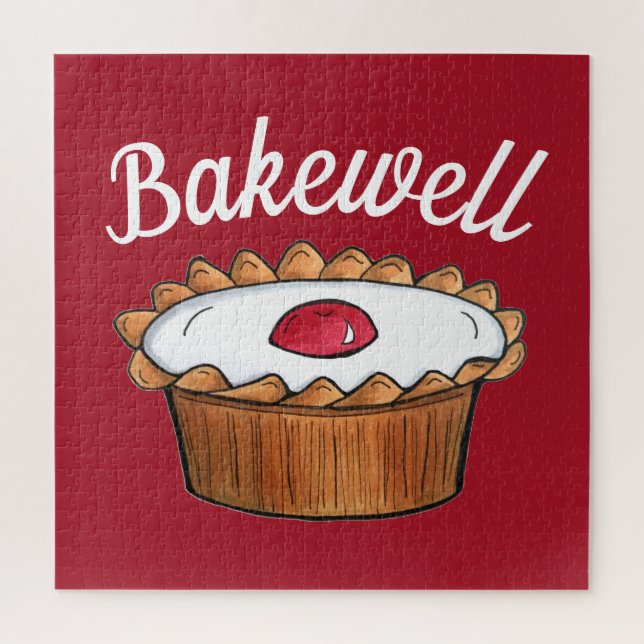 Cherry Bakewell Tart British Food Baker UK Foodie Jigsaw Puzzle (Vertical)
