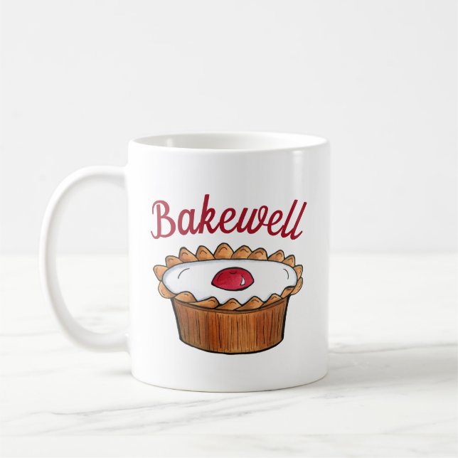 Cherry Bakewell Tart England British Food Sweet Coffee Mug (Left)