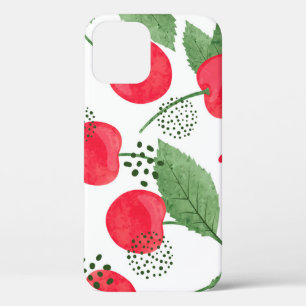 Cherry Berries Vintage, Watercolor Seamless. iPhone 12 Case