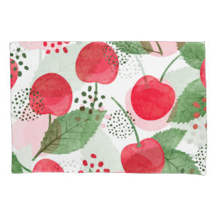 Cherry Berries Vintage, Watercolor Seamless. Pillowcase