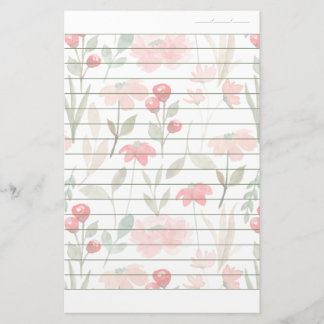 Cherry Berry Pattern Writing Paper Dated Lined