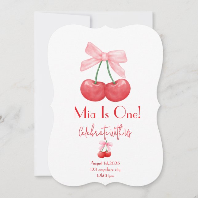 CHERRY BIRTHDAY INVITATION (Front)